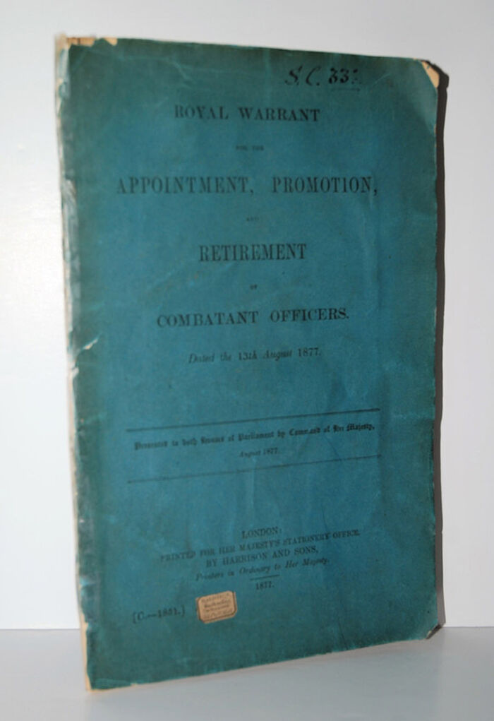 Royal Warrant for the Appointment, Promotion and Retirement of Combatant Image