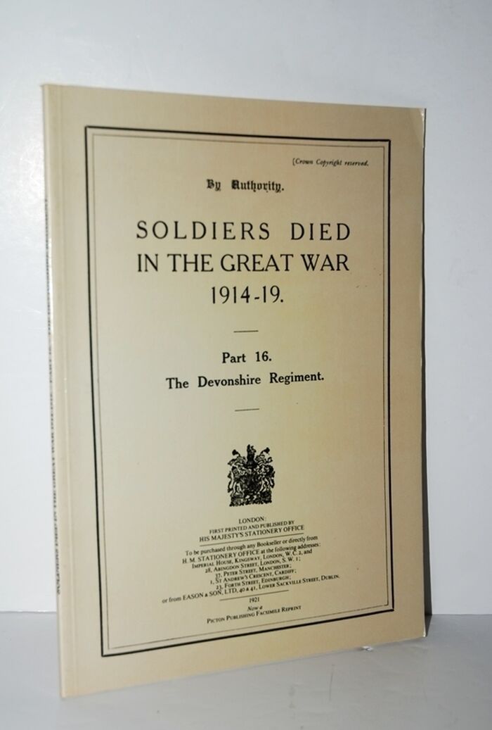 Soldiers Died in the Great War, 1914-1919, Part 16 The Devonshire Regiment Image