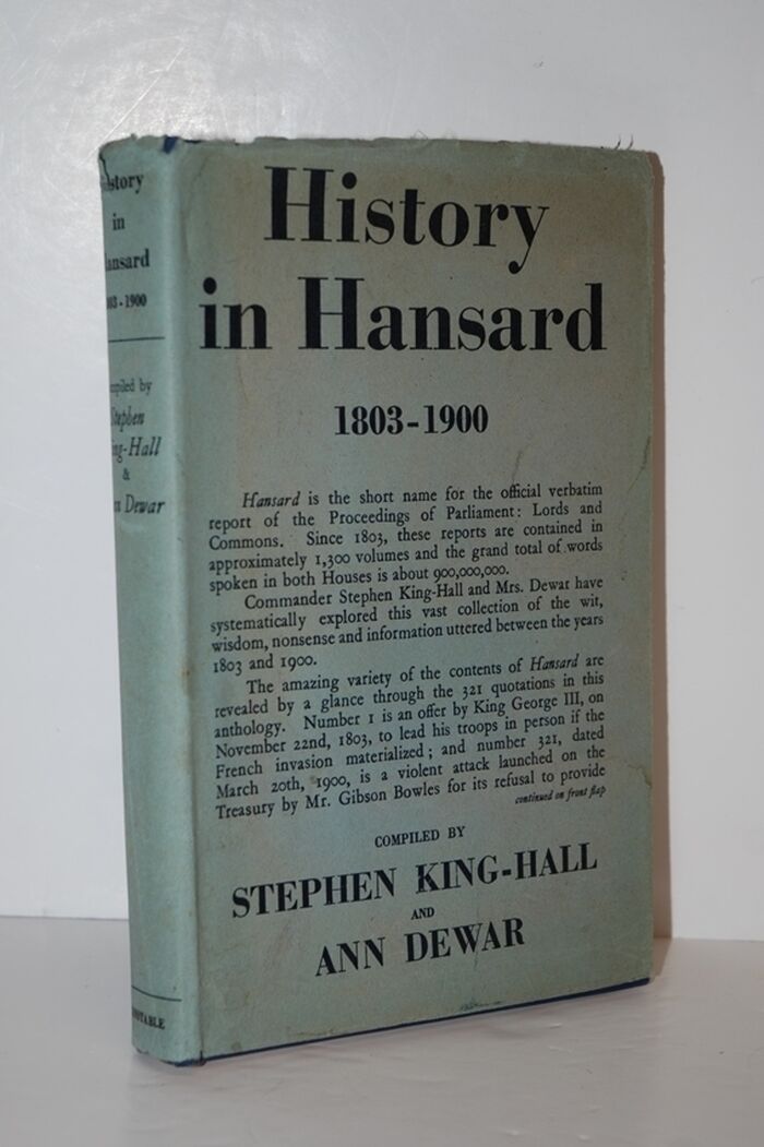 History in Hansard, 1803-1900 An Anthology of Wit, Wisdom, Nonsense and Image