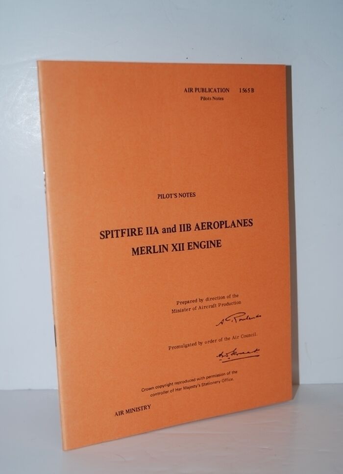 PILOT's NOTES SPITFIRE IIA and IIB AEROPLANES Merlin XII Engine Image