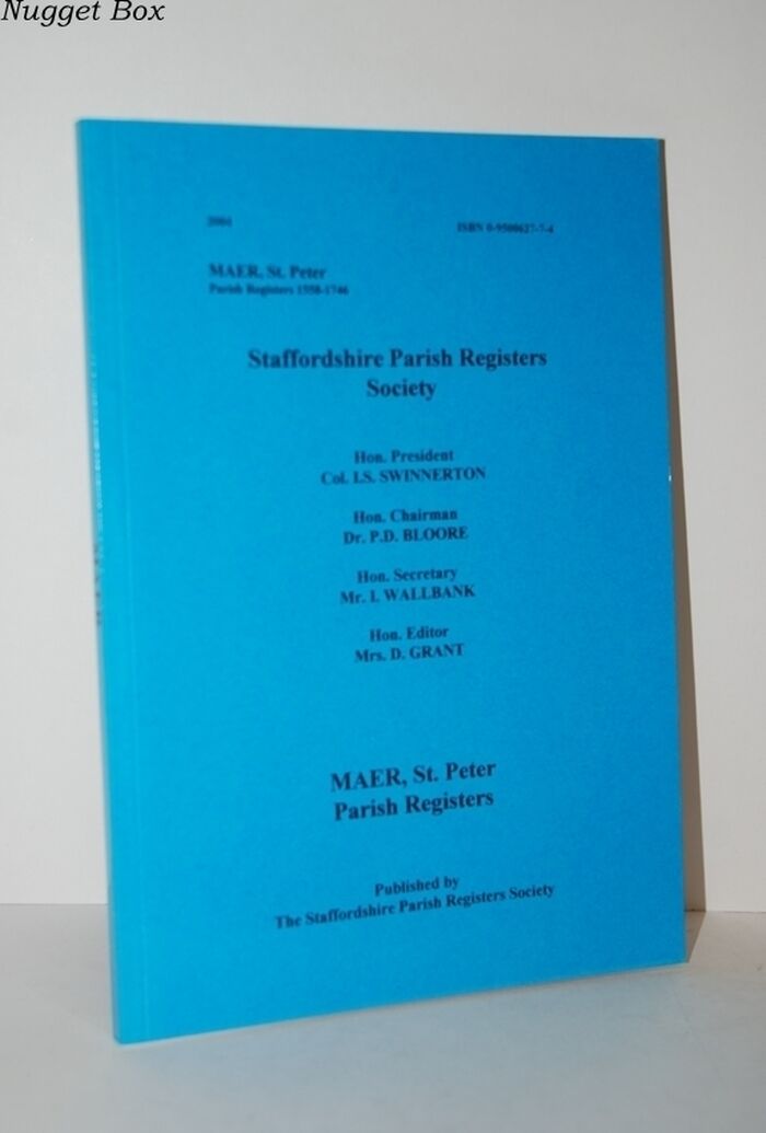 Staffordshire Parish Registers Society, Maer, St. Peter,1558-1746 Image