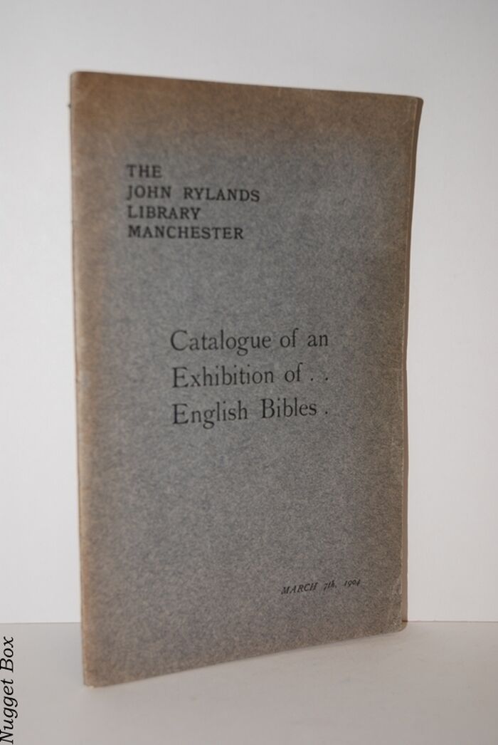The John Rylands Library, Manchester Catalogue of an Exhibition of Bibles Image