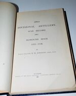29Th Divisional Artillery, War Record and Honours Book 1915-1918. Additional Image