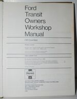 Ford New Transit Owner's Workshop Manual Additional Image