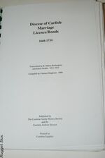 Diocese of Carlisle Marriage Licence/bonds 1668-1739 Additional Image