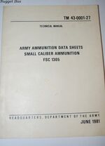 Technical Manual Army Ammunition Data Sheets Small Caliber Ammunition FSC Additional Image