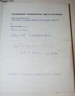 Volkswagen Transporter 1968-73 Autobook 1600cc and 1700cc Models Additional Image