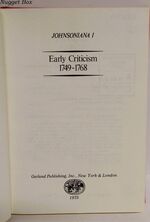 Johnsoniana I - Early Criticism, 1749-1768 Additional Image