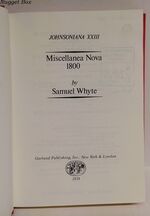 Johnsoniana XXIII - Miscellanea Nova 1800 Additional Image