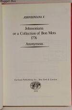 Johnsoniana X - Johnsoniana or a Collection of Bon Mots 1776 Additional Image