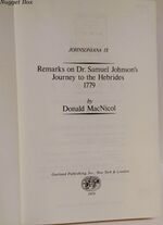 Johnsoniana IX - Remarks on Dr Samuel Johnson's Journey to the Hebrides Additional Image