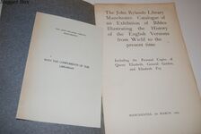 The John Rylands Library, Manchester Catalogue of an Exhibition of Bibles Additional Image