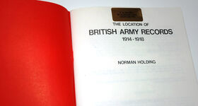 The Location of British Army Records 1914 - 1918 Additional Image